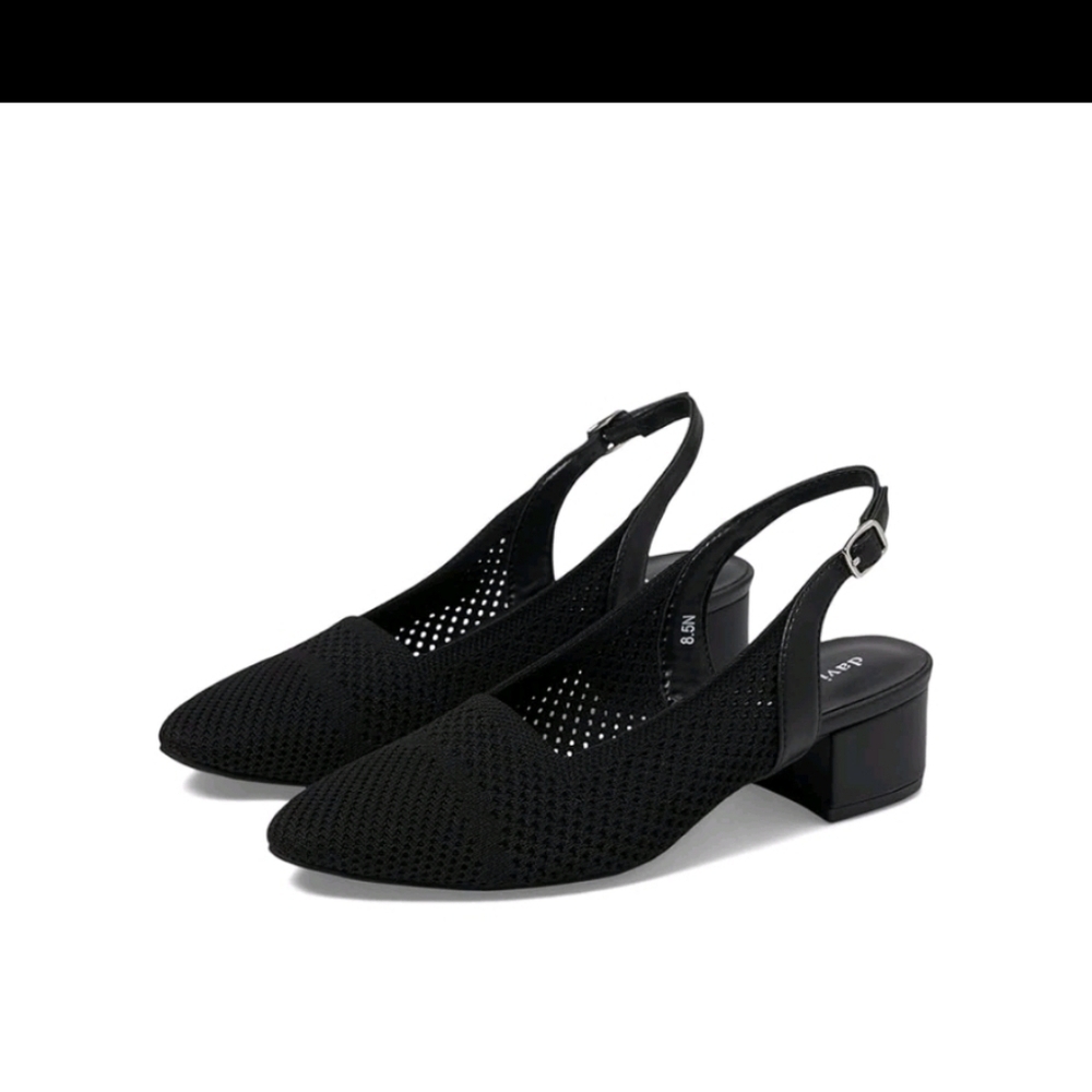 David Tate Women's Glenna Stretched Fabric Slingback Pump Sandals - Black - Picture 6 of 9